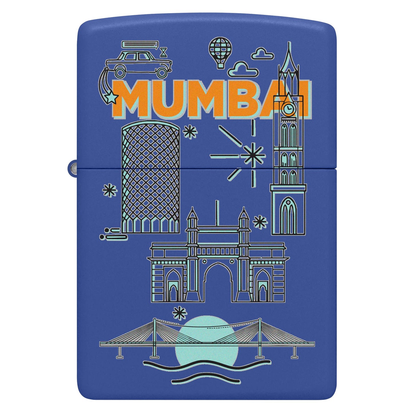 Front shot of Mumbai Design Windproof Lighter.