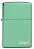 Front of Classic High Polish Green Zippo Logo Windproof Lighter