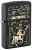 Front shot of Zippo Sagittarius Windproof Lighter standing at a 3/4 angle.