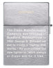 Back shot of Zippo 2022 Founder's Day Collectible Windproof Lighter.
