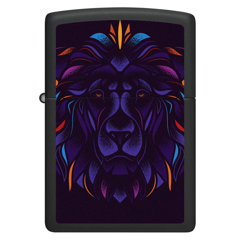 Front shot of Lion Design Windproof Lighter.