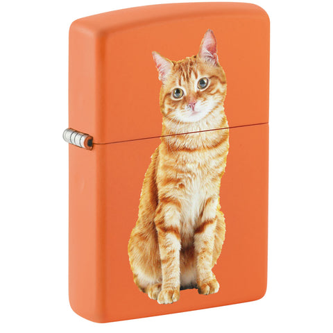 Front shot of Cat Design Windproof Lighter standing at a 3/4 angle.