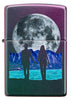 Front of Moon Couple Design Iridescent Windproof Lighter