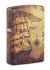 Front shot of Pirate Ship Design 540 Color Windproof Lighter standing at a 3/4 angle