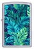 Front view of Botanical Leaves Design Windproof Pocket Lighter.
