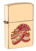 Front shot of Indian Wedding Design Windproof Pocket Lighter standing at a 3/4 angle.