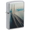 Front shot of Mumbai Bridge Design Windproof Lighter  standing at a 3/4 angle.