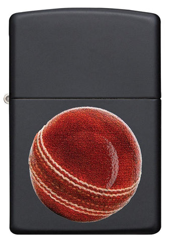 Front view of Cricket Ball Design Windproof Pocket Lighter.