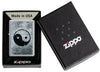 Yin Yang Design Street Chrome™ Windproof Lighter in its packaging.