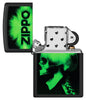 Zippo Cyber Design Windproof Lighter with its lid open and unlit.