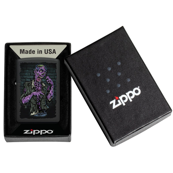 Zombie Design Windproof Lighter in its packaging.