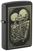 Front shot of Lovers Design Black Matte Windproof Lighter standing at a 3/4 angle