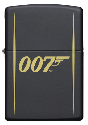 Front view of James Bond 007™ Laser Engraved Black Matte Windproof Lighter.