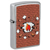 Front shot of Brick Comic Design Windproof Lighter standing at a 3/4 angle.