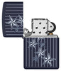 Americana Star Design Navy Matte Windproof Lighter with its lid open and unlit.