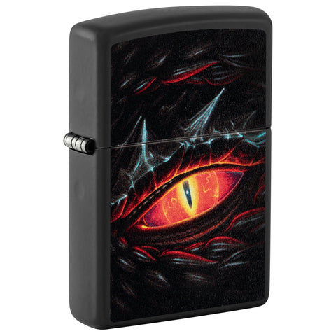 Front shot of DragonEye Design Windproof Lighter standing at a 3/4 angle.