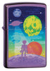 Front of Alien Worlds High Polish Purple Windproof Lighter standing at a 3/4 angle