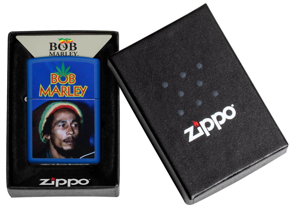 Bob Marley Royal Blue Matte Windproof Lighter in its packaging