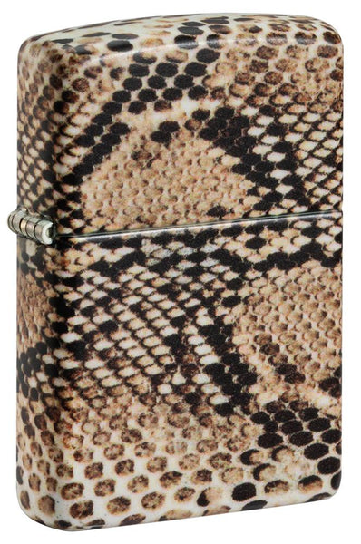 Front view of Snake Skin 540 Color Windproof Lighter standing at a 3/4 angle.