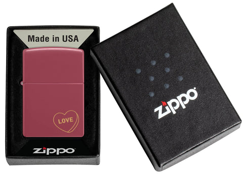 Zippo Love Design Windproof Lighter in its packaging.