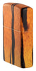Angled shot of Tiger Print Designs 540 Color Windproof Lighter, showing the front and right side of the lighter.