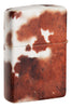 Back shot of Cow Print Design 540 Color Windproof Lighter standing at a 3/4 angle.