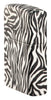 Angled shot of Zebra Print Design 540 Color Windproof Lighter, showing the front and right side of the lighter.