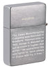 Back shot of Zippo 2022 Founder's Day Collectible Windproof Lighter standing at a 3/4 angle.