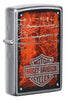Front shot of Harley-Davidson® Chromed Out Logo Street Chrome™ Windproof Lighter standing at a 3/4 angle.