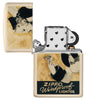 Zippo Windy Design Flat Sand Windproof Lighter with its lid open and unlit.
