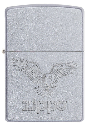 Front view of Zippo Landing Eagle Design Windproof Pocket Lighter.