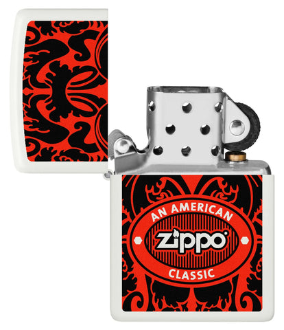 Zippo American Classic Windproof Lighter with its lid open and unlit.