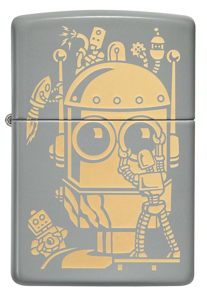 Front view of Robot Design Flat Gret Windproof Lighter