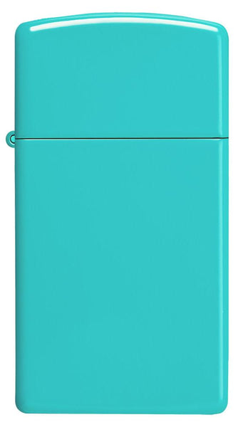 front view of Slim® Flat Turquoise Windproof Lighter.